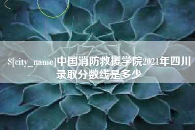 冷水江中国消防救援学院2021年四川录取分数线是多少