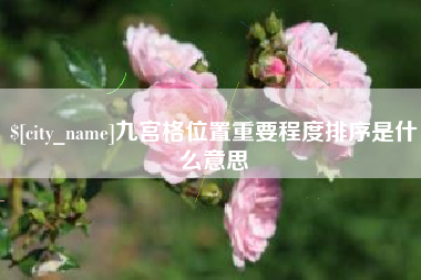 冷水江九宫格位置重要程度排序是什么意思