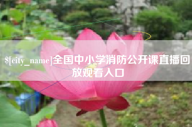 冷水江全国中小学消防公开课直播回放观看入口