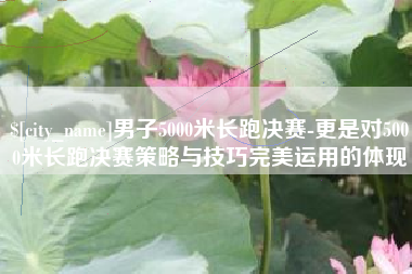 冷水江男子5000米长跑决赛-更是对5000米长跑决赛策略与技巧完美运用的体现
