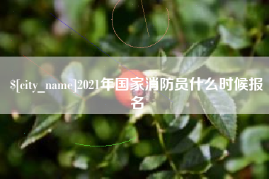 冷水江2021年国家消防员什么时候报名