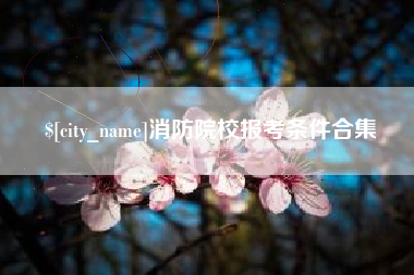 冷水江消防院校报考条件合集